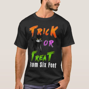 Black Cat with Mask Halloween Social Distancing 20 T-Shirt