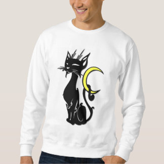 Black Cat with Moon Sweatshirt