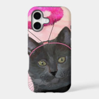 Black Cat With Pink Angel Halo