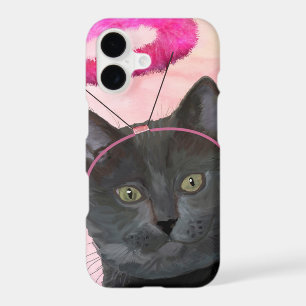 Black Cat With Pink Angel Halo