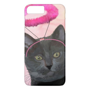 Black Cat With Pink Angel Halo iPhone 8 Plus/7 Plus Case