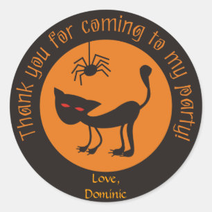 Black Cat with Red Eyes Halloween Stickers