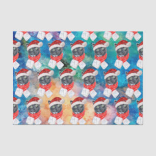 Black Cat with Red Scarf Funny Christmas Tissue Paper