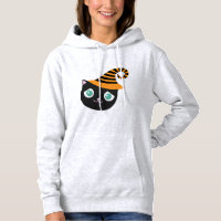 Black Cat with Sad Eyes and Whimsical Hat
