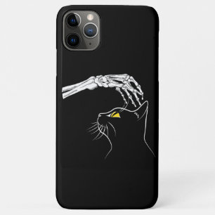 Black Cat With Skeleton Hand Halloween Spooky iPhone 11 Pro Max Case
