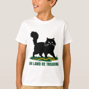 Black Cat With Snake Oh Lawd He Treading Nature An T-Shirt