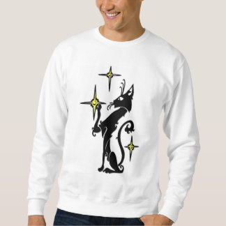 Black Cat with Stars Sweatshirt