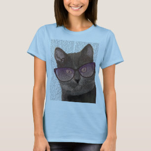 Black Cat with Sunglasses 2 T-Shirt