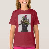 Black Cat with Teapot and Owl