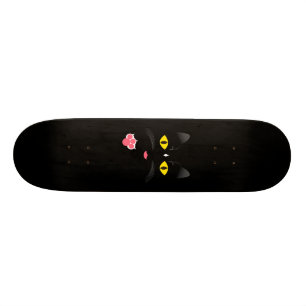 Black cat with white marks skateboard