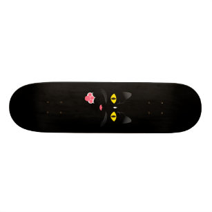 Black cat with white marks skateboard