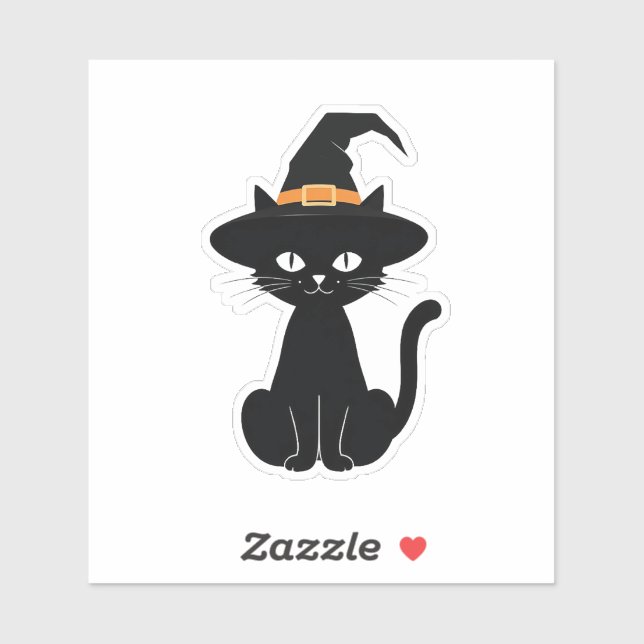Black cat with witch hat design (Halloween) (Sheet)