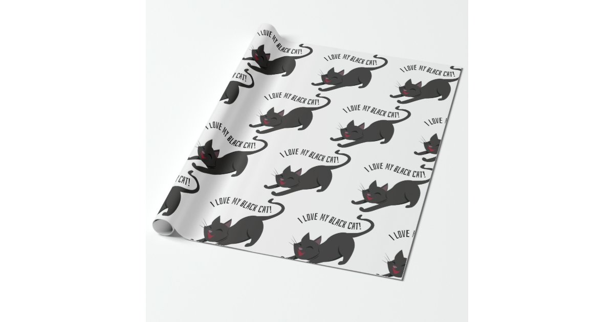 Black Cat Wrapping Paper Zazzle