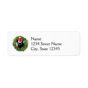 Black Cat Wreath Address Labels