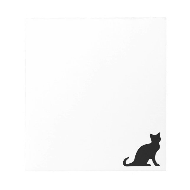 Black cat writing note pads | Silhouette of kitten (Front)