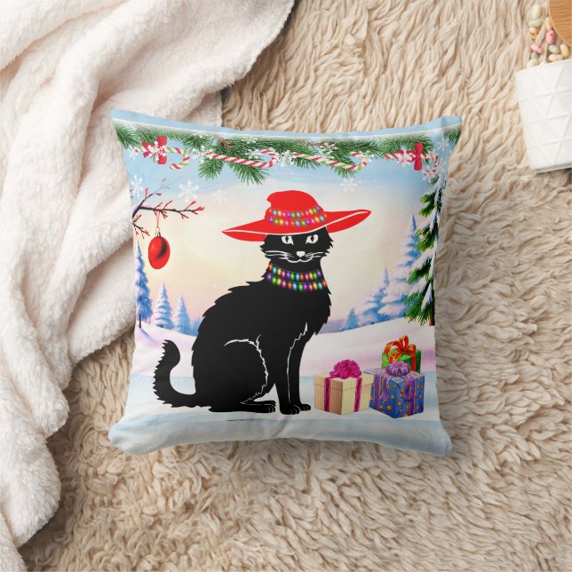 Black Cat X-mas Cushion (Blanket)