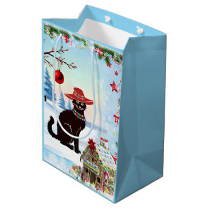 Black Cat X-mas Medium Gift Bag