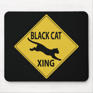 Black Cat Xing Mouse Mat