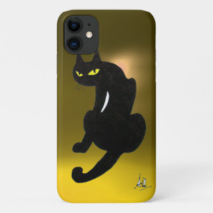 BLACK CAT yellow iPhone 11 Case