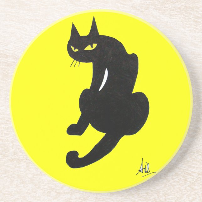 BLACK CAT, yellow Coaster (Front)