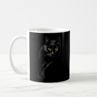Black Cat Yellow Eyes Cats Coffee Mug