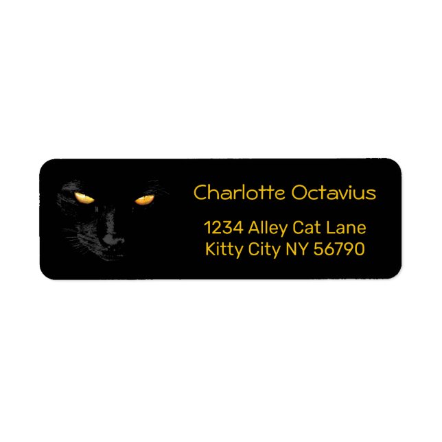 Black Cat Yellow Eyes customizable (Front)