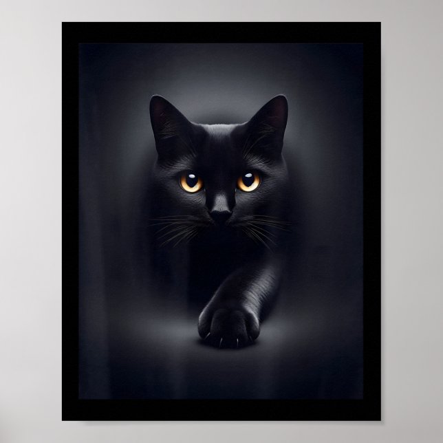 Black Cat Yellow Eyes  Poster (Front)