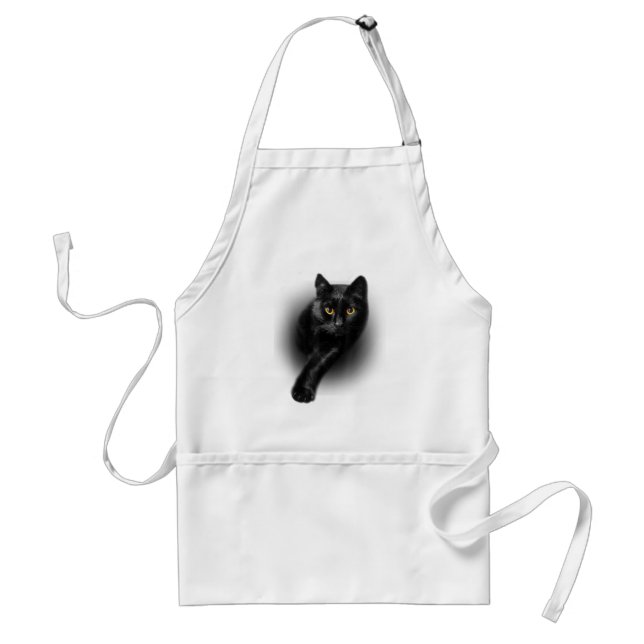 Black Cat Yellow Eyes T-Shirt Cats Tee Standard Apron (Front)