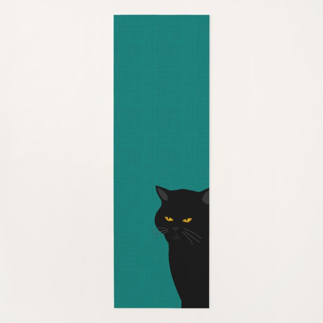 Black Cat Yoga Mat (Front)