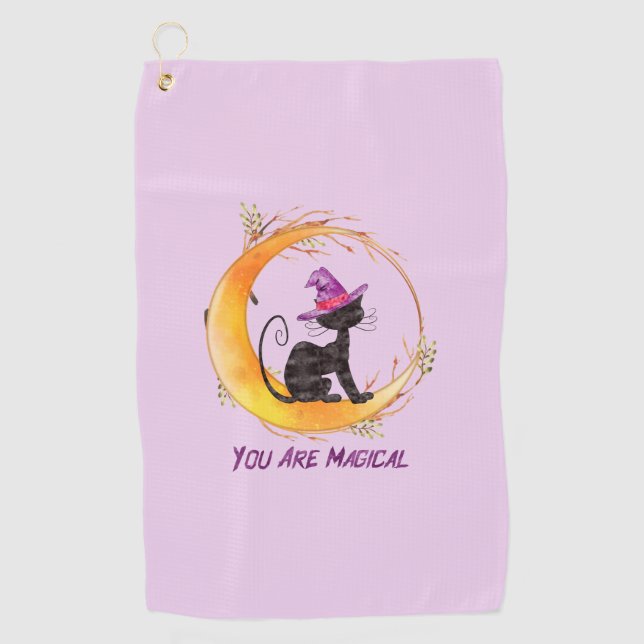 Black Cat - You Are Magical Golf Towel (Front)