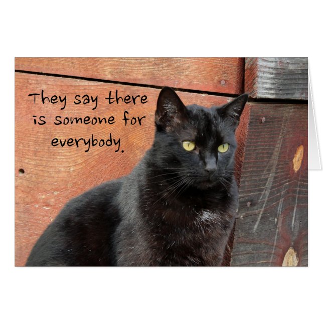 Black Cat You're My Someone Card (Front Horizontal)