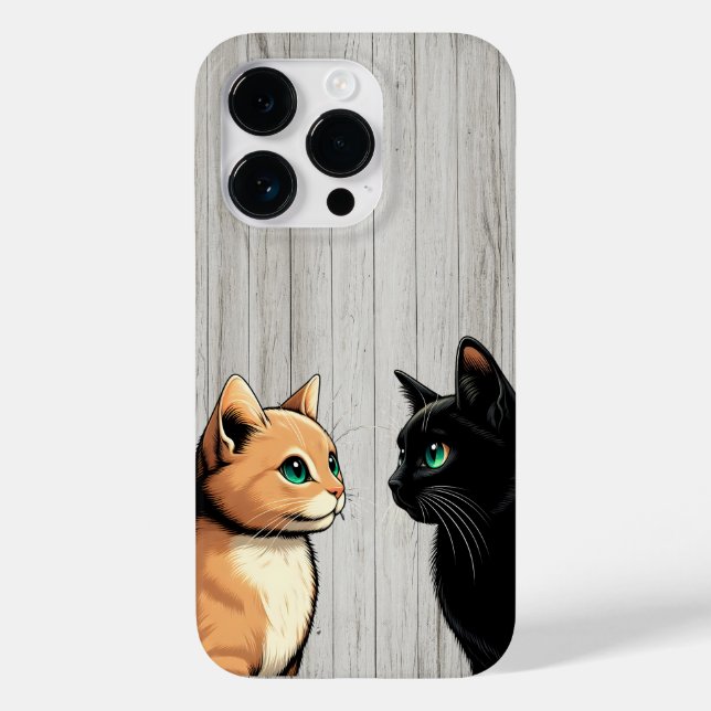 Black Cat Zoning Out - Funny Kitten Meme Case-Mate iPhone Case (Back)