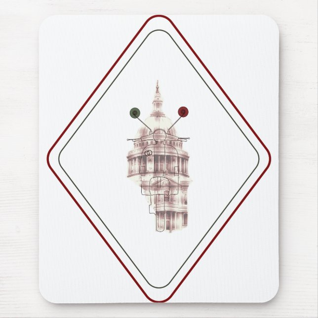 Black Cathedral Vespa Nostalgic Italian Urban Art Mouse Mat (Front)