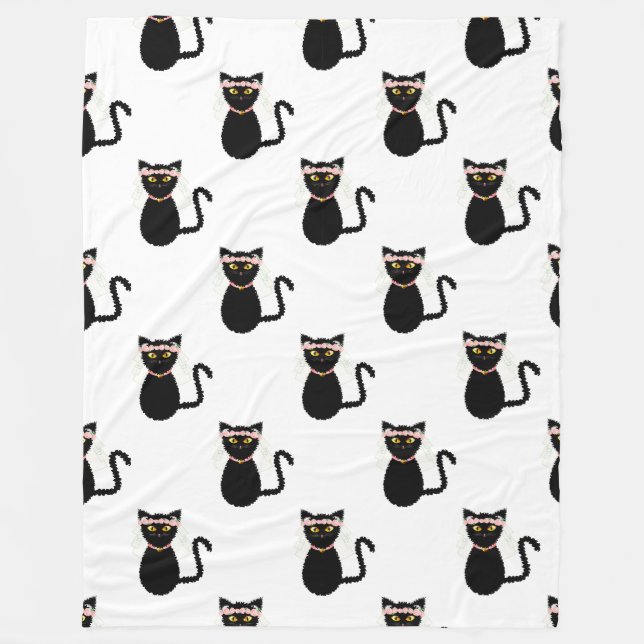 Black Cats 60x80 Fleece Blanket (Front)