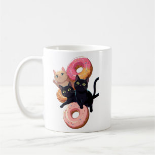 "Black cats and delicious doughnuts: a perfect com Coffee Mug