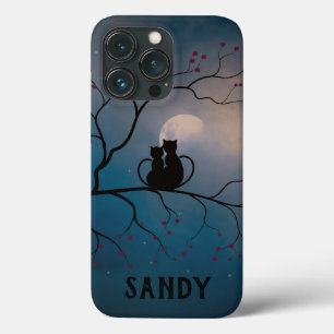Black Cats and Moon and Stars iPhone 13 Pro Case