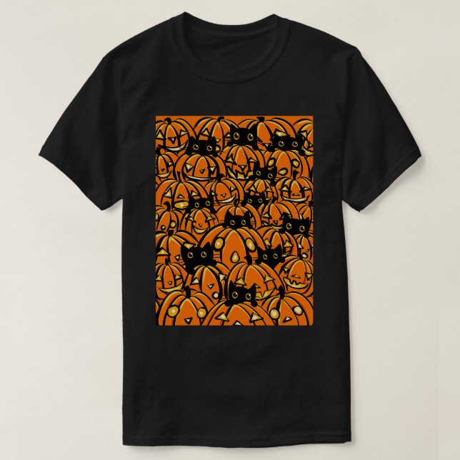 Black Cats and O Lanterns T-Shirt (Design Front)