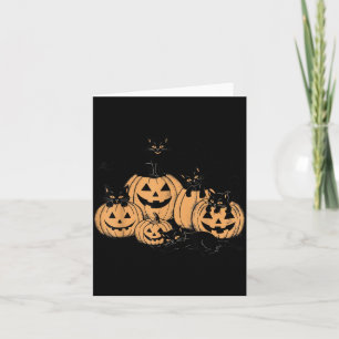 Black Cats And Pumpkin Bats Halloween Costume Card