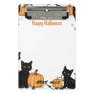 Black cats and Pumpkin Happy Halloween Mini Clipboard