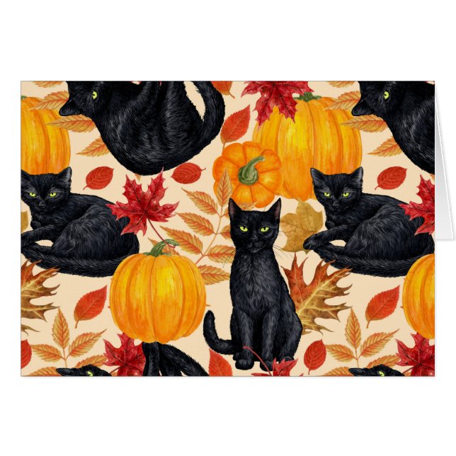 Black cats and pumpkins  (Front Horizontal)