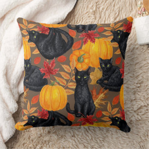 Black cats and pumpkins 2 cushion
