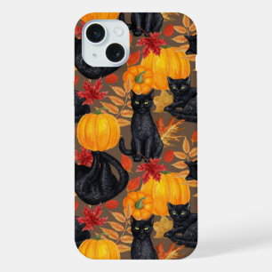 Black cats and pumpkins 2 iPhone 15 plus case