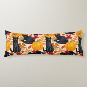 Black cats and pumpkins body cushion
