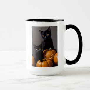 Black Cats and Pumpkins Mug