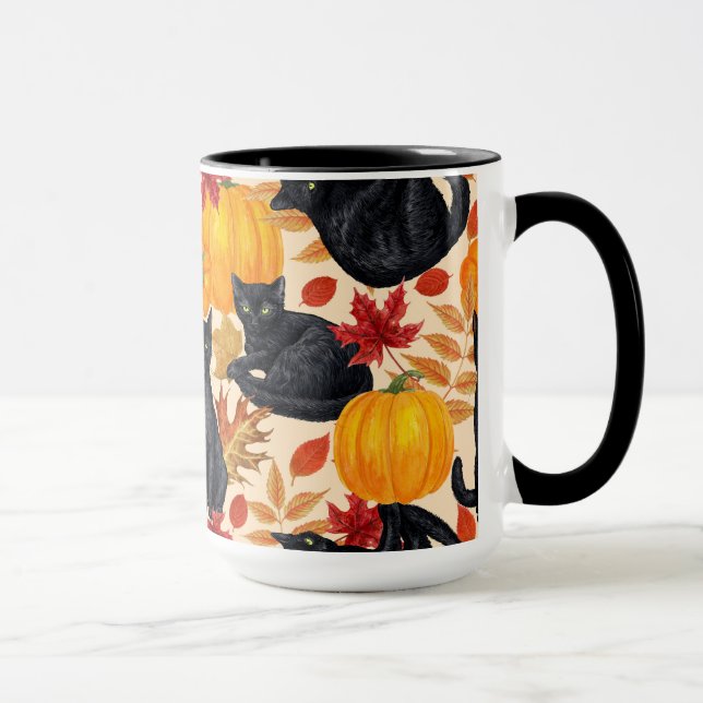 Black cats and pumpkins  mug (Right)