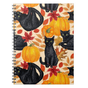 Black cats and pumpkins  notebook