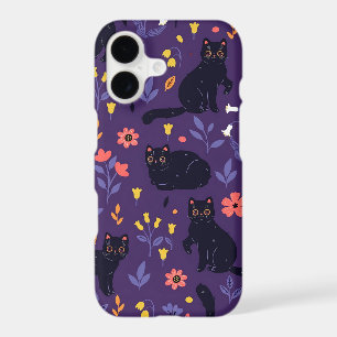 Black Cats and Wildflowers pattern