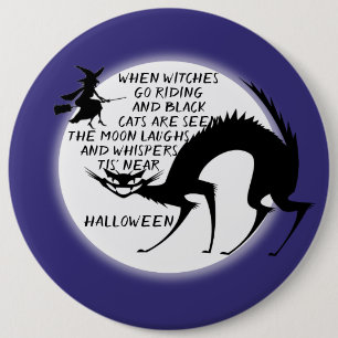 Black Cats and Witches Quote 6 Cm Round Badge