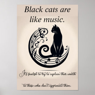 Black cats are like music poster