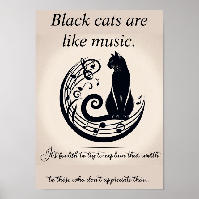 Black cats are like music poster (Front)